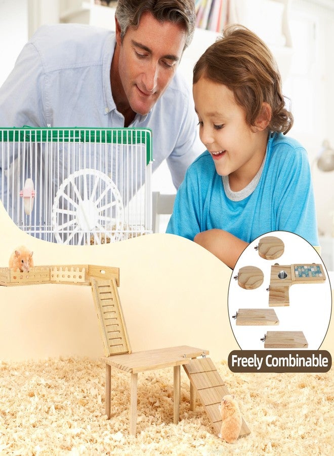 Dmnnlp Wooden Hamster Cage Platform, Chinchilla Ledges, Activity Playground Habitat Decor, Hamster Cage Accessories for Dwarf Syrian Guinea Pigs Gerbil Rat Mice or Small Pets - Image 5